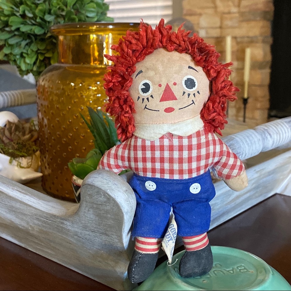 Vintage Raggedy Andy Plush Stuffed Doll Toy